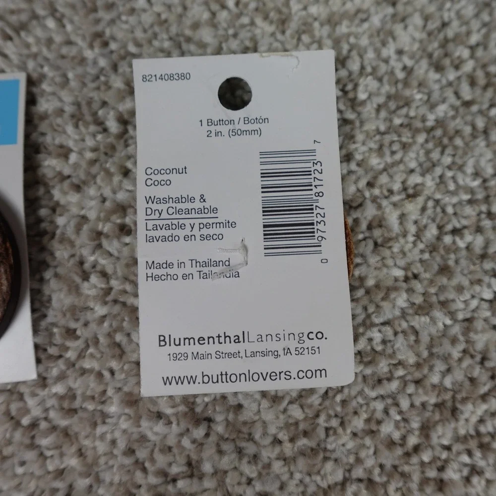 Le Bouton 3 Pack‎ Coconut Shell Buttons 2 Inch 50mm Brown Round 2-Hole 821408380